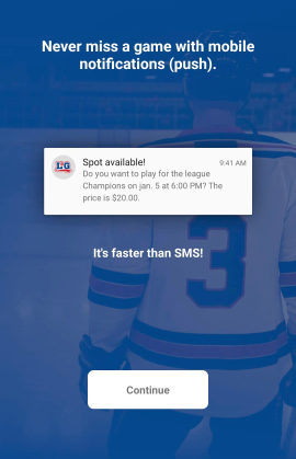 Setup notifications screen