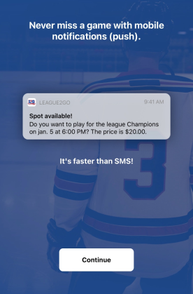 Setup notifications screen
