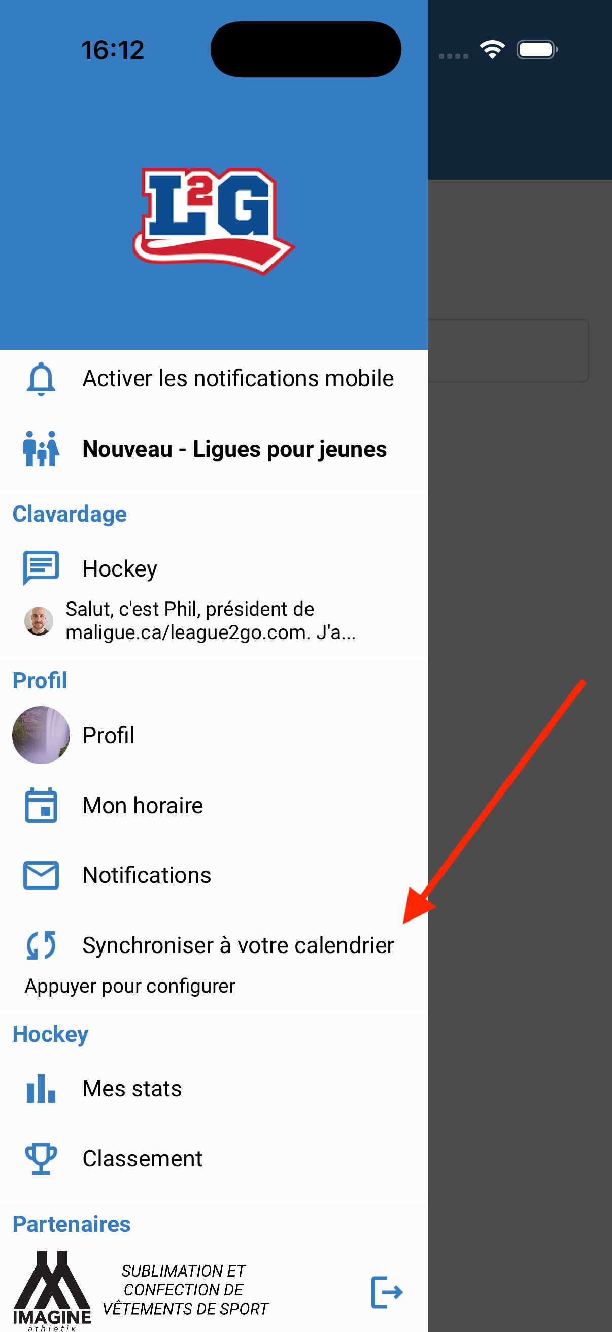 Menu de l'app League2GO' style='max-width:300px !important;