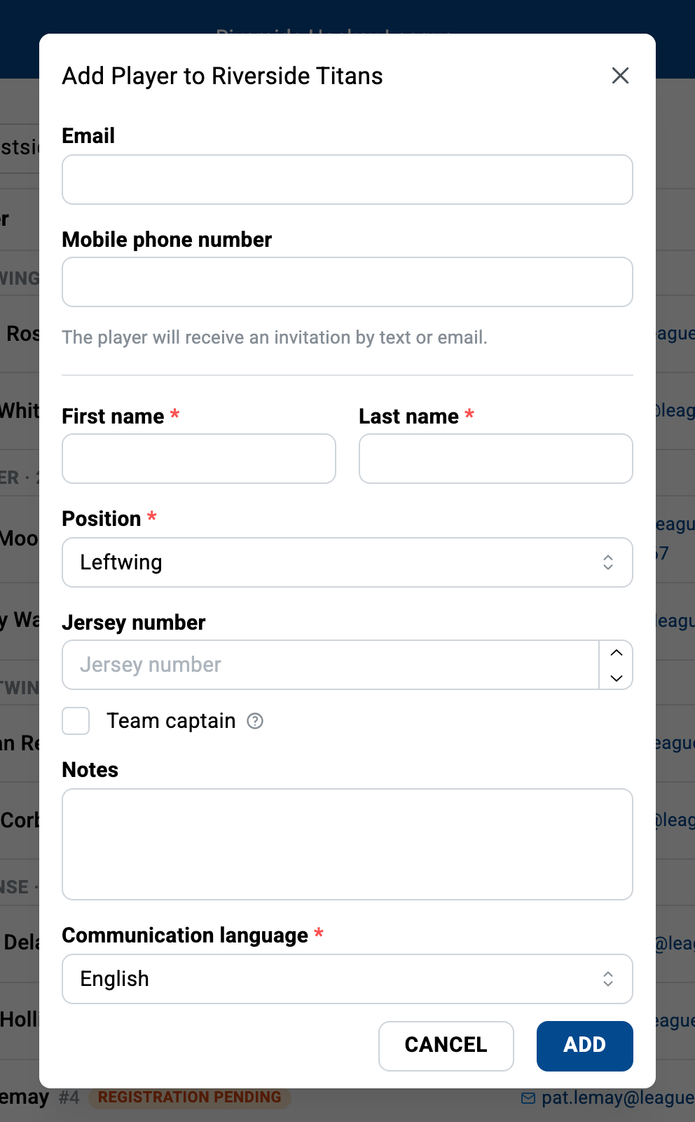 Adding a player
